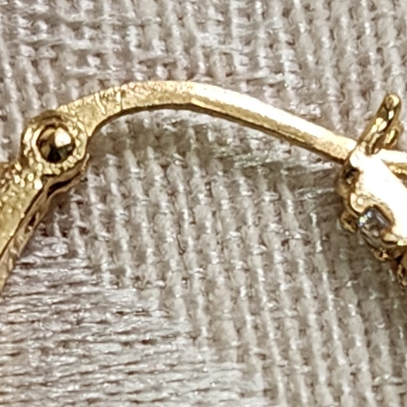 Vintage 90s Sterling Silver 925 Gold Plated  Textured Hoop Earrings - Picture 11 of 12